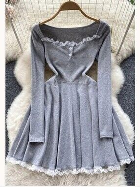 New Kawaii Milkmaid Pleated Dress